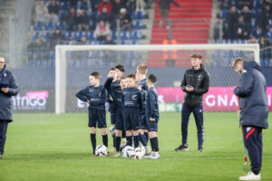 Nos U13 au jeu de la mi-temps lors de SMC VS FC Sochaux Crédit : Damien Deslandes